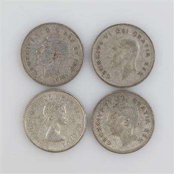 4 Canadian Silver 10 Cents