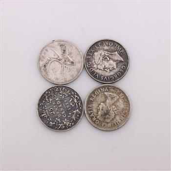 4 Canadian Silver Quarters