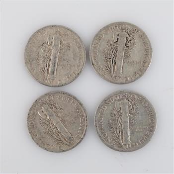 4 Mercury Silver Dimes