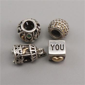 4 Pandora Sterling Silver Charms