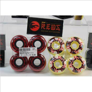 (4) Phantom 2 Skateboard Trucks, (5) Skateboard Bearings, And More, 11 Pieces