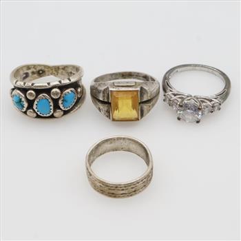 4 Silver Rings
