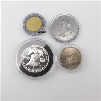 4 US And Foreign Coins, Includes 1 Silver Coin