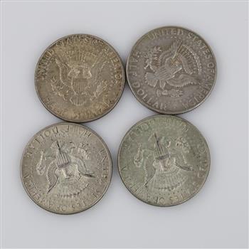 4 US Kennedy Silver-Clad Half Dollar