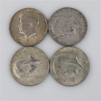 4 US Kennedy Silver-Clad Half Dollar