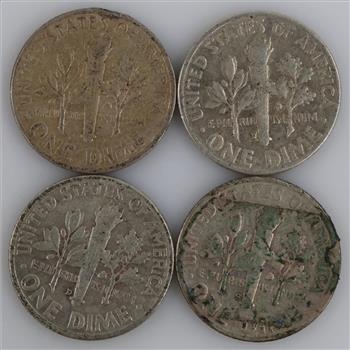4 US Roosevelt Silver Dimes