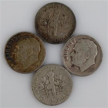4 US Roosevelt Silver Dimes