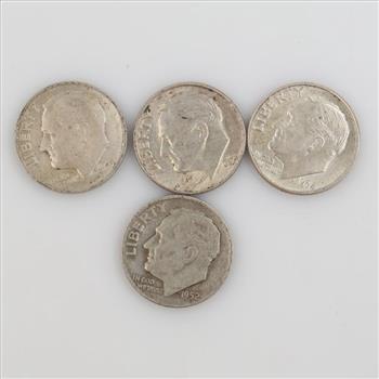 4 US Roosevelt Silver Dimes