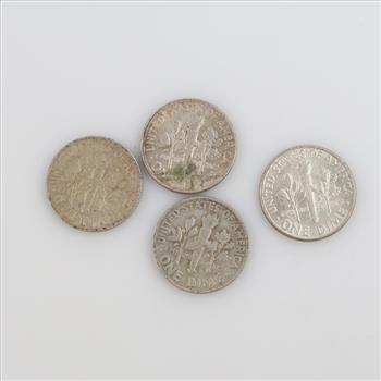 4 US Roosevelt Silver Dimes