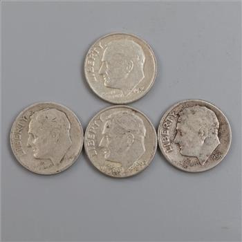 4 US Roosevelt Silver Dimes