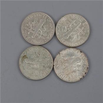 4 US Roosevelt Silver Dimes