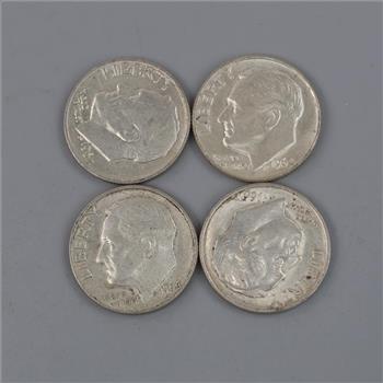 4 US Roosevelt Silver Dimes