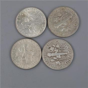 4 US Roosevelt Silver Dimes