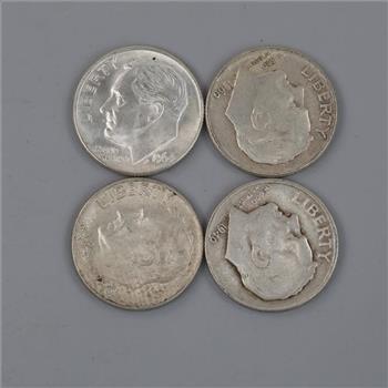 4 US Roosevelt Silver Dimes