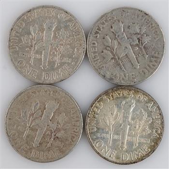 4 US Silver Dimes