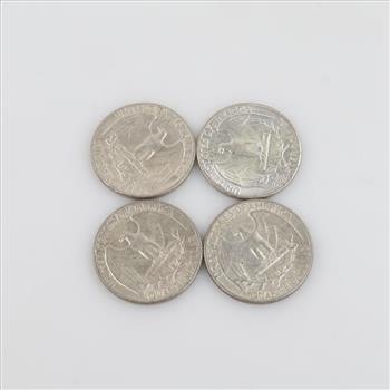 4 US Washington Silver Quarters