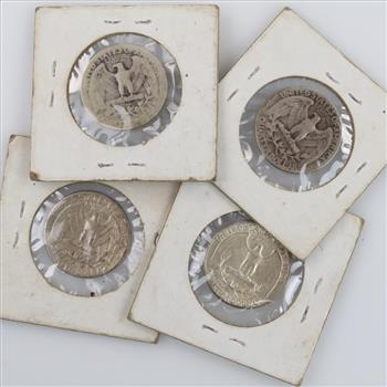4 US Washington Silver Quarters