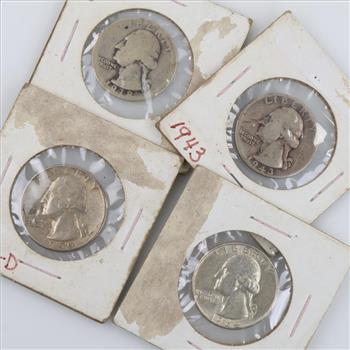 4 US Washington Silver Quarters
