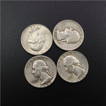 4 Washington Silver Quarters