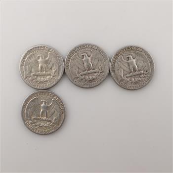 4 Washington Silver Quarters