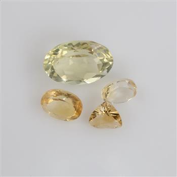 4 Yellow Faceted Loose Jewelry Craft Stones