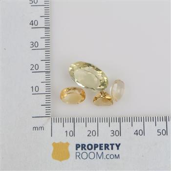 4 Yellow Faceted Loose Jewelry Craft Stones