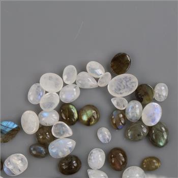 40+ Loose Feldspar & Labradorite Cabochon Gemstones