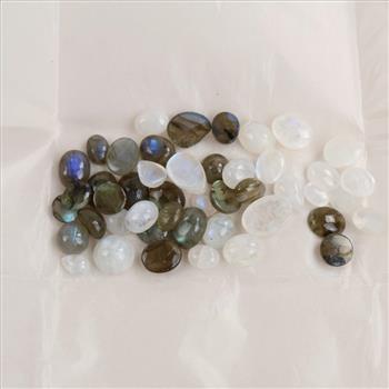 40+ Loose Feldspar & Labradorite Cabochon Gemstones