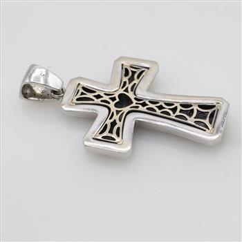 4.18cts TW Diamond 14kt White Gold Cross Pendant-Evaluated By Our Certified Gemologist-AGS/GIA