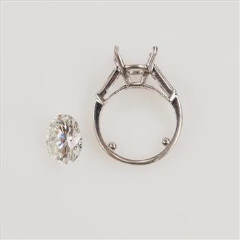 4.47ctTW Diamond Platinum Engagement Ring- Evaluated By Our Certified Gemologist - AGS / GIA
