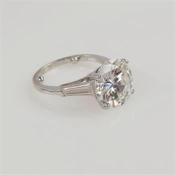 4.47ctTW Diamond Platinum Engagement Ring- Evaluated By Our Certified Gemologist - AGS / GIA