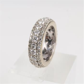 4.88ctTW Diamond 10kt White Gold Eternity Band - Evaluated By Our Certified Gemologist - AGS / GIA
