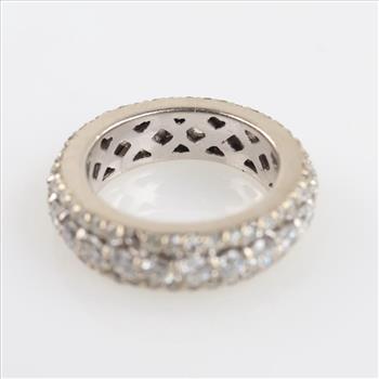 4.88ctTW Diamond 10kt White Gold Eternity Band - Evaluated By Our Certified Gemologist - AGS / GIA