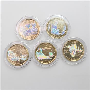 5 America's New 2003 Holographic State Quarters