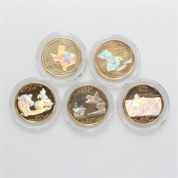 5 America's New 2004 Holographic State Quarters