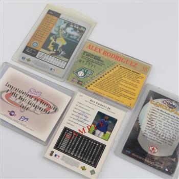 5 Baseball Trading Cards Alex Rodriguez Ken Griffey Jr