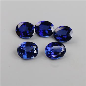 5 Blue Faceted Loose Jewelry Craft Stones