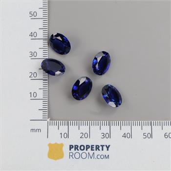 5 Blue Faceted Loose Jewelry Craft Stones