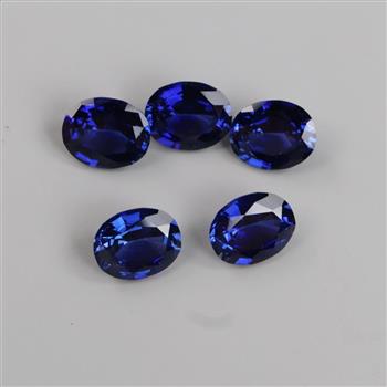 5 Blue Faceted Loose Jewelry Craft Stones