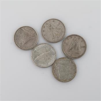 5 Canadian Silver Coins