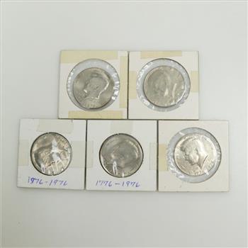 5 Kennedy Bicentennial Half Dollar Coins
