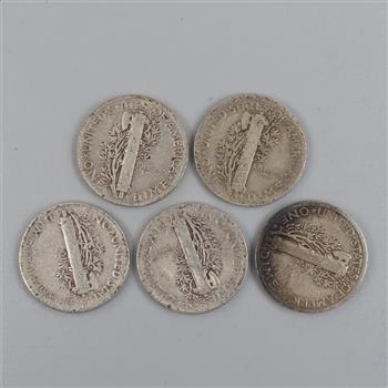 5 Mercury Silver Dimes