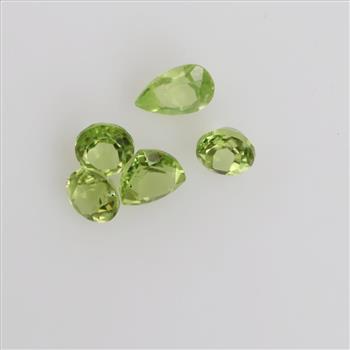 5 Peridot Faceted Loose Stones