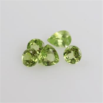 5 Peridot Faceted Loose Stones