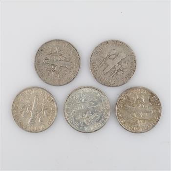 5 Roosevelt Silver Dimes