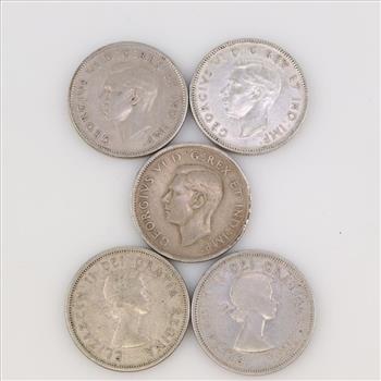 5 Silver Canadian Coins