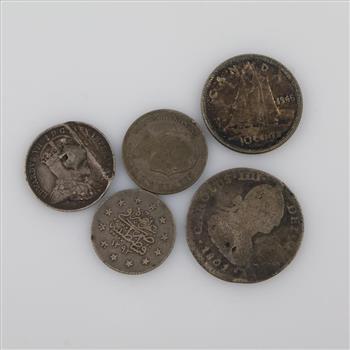 5 Silver Foreign Coins