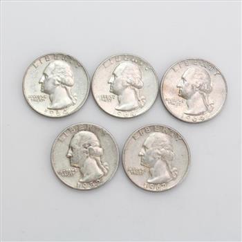 5 Silver US Quarters