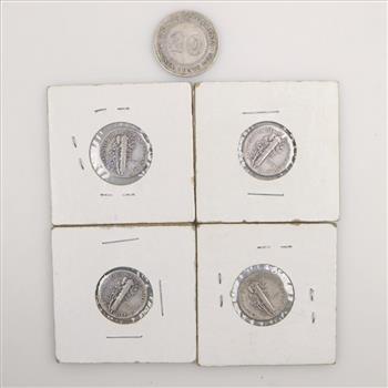 5 US And Foreign Silver Coins
