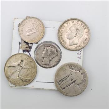 5 US And Foreign Silver Coins